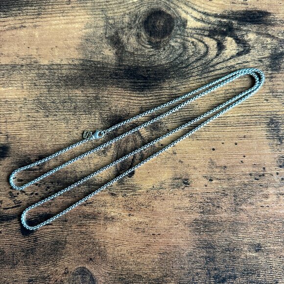 David Yurman Small Box Chain Necklace w/ 14K Gold - 2.7mm - 35.75" - Picture 4 of 15